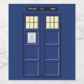 Verenigd Koninkrijk - Blue Police Public Call Box  Wijn Etiket (Enkel label)