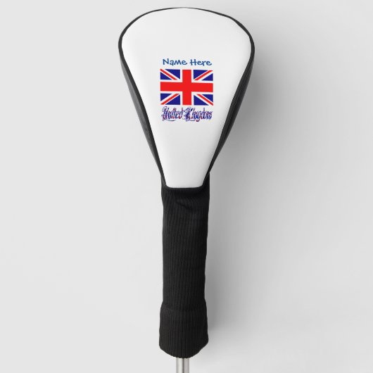 Verenigd Koninkrijk Britse vlag blauw Personalisat Golfheadcover (Voorkant)