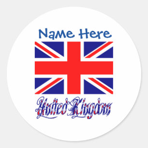 Verenigd Koninkrijk Britse vlag blauw Personalisat Ronde Sticker