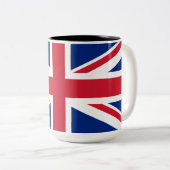 Verenigd Koninkrijk (Britse vlag) (Union Jack) (GB Tweekleurige Koffiemok (Voorkant rechts)