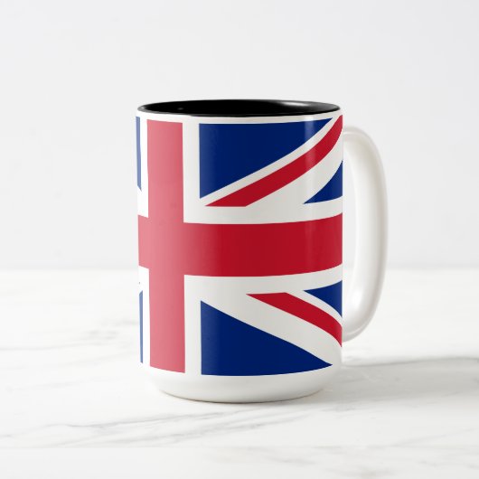 Verenigd Koninkrijk (Britse vlag) (Union Jack) (GB Tweekleurige Koffiemok (Voorkant rechts)