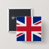 Verenigd Koninkrijk (Britse vlag) (Union Jack) (GB Vierkante Button 5,1 Cm (Voorkant /achterkant)
