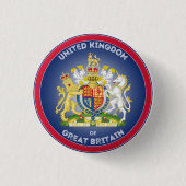 Verenigd Koninkrijk Coat of Arms Circle Shape Ronde Button 3,2 Cm (Voorkant)
