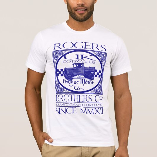 verenigd koninkrijk cotswolds  motor co door roger t-shirt (Voorkant)