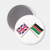 Verenigd Koninkrijk en Kenia gekruiste vlaggen Magneet (Voorkant / Achterkant)