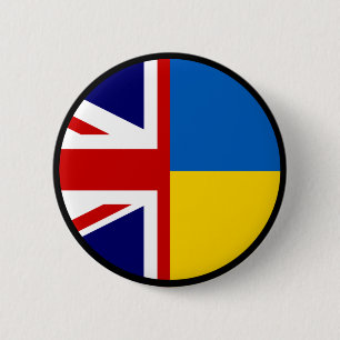 Verenigd Koninkrijk en Oekraïne Ronde Button 5,7 Cm