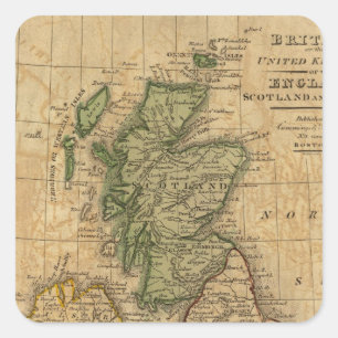 Verenigd Koninkrijk, Engeland, Schotland en Ierlan Vierkante Sticker