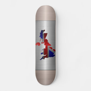 Verenigd Koninkrijk Flag en Kaart Stal Metal Hole Persoonlijk Skateboard