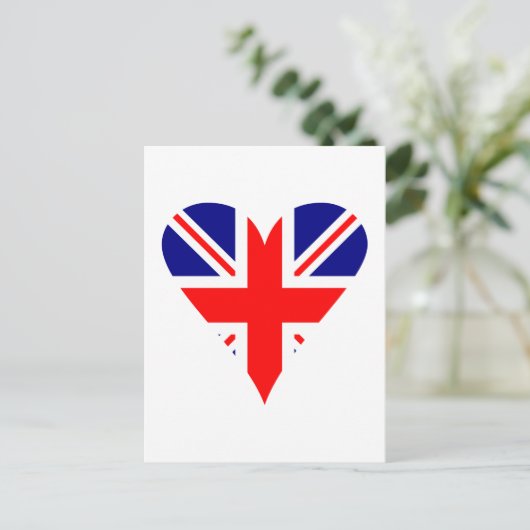 Verenigd Koninkrijk Flag Heart Funky Briefkaart (Staand voorkant)