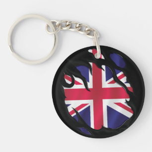Verenigd Koninkrijk Gescheurde Vlag Sleutelhanger
