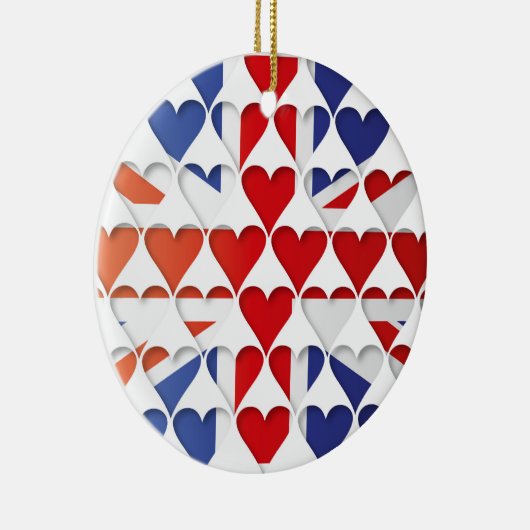 Verenigd Koninkrijk Groot-Brittannië Vlag Hartjes Keramisch Ornament (Rechts)