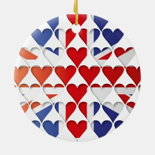 Verenigd Koninkrijk Groot-Brittannië Vlag Hartjes Keramisch Ornament (Achterkant)