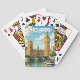 Verenigd Koninkrijk Illustratie Reis Kunst Vintage Pokerkaarten