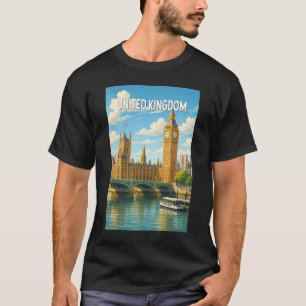 Verenigd Koninkrijk Illustratie Reis Kunst Vintage T-shirt
