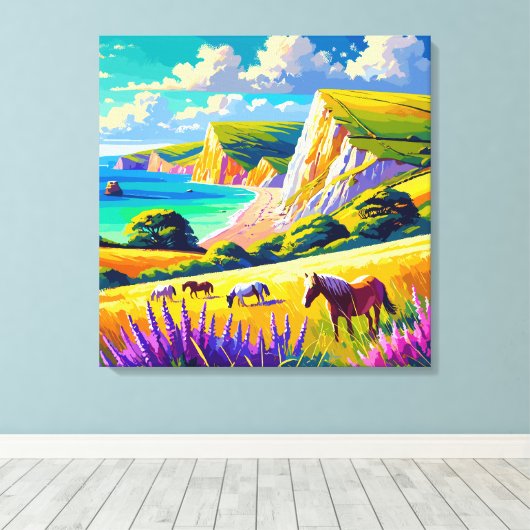 Verenigd Koninkrijk Jurassic Coast canvas print (Insitu (Houten vloer))
