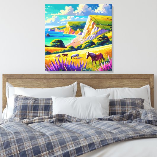 Verenigd Koninkrijk Jurassic Coast canvas print (Insitu (Slaapkamer))