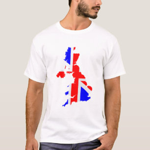 Verenigd Koninkrijk kaart en vlag T-shirt