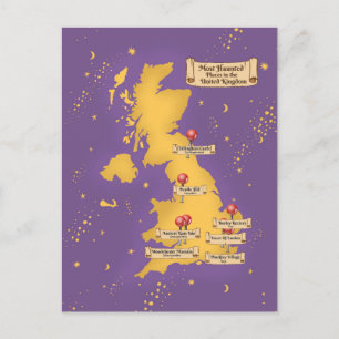 Verenigd Koninkrijk kaart met de meeste haunted Pl
