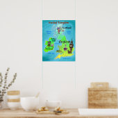 Verenigd Koninkrijk Leuke kaart Poster (Keuken)