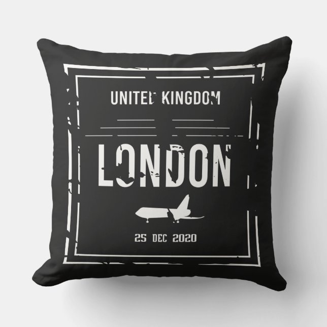 Verenigd Koninkrijk Londen 25 dec 2020 zwart-wit Kussen (Voorkant)