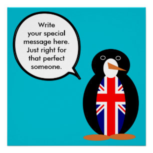 Verenigd Koninkrijk Praat Ms. Pinguïn Poster