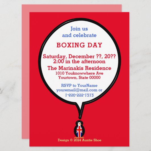 verenigd koninkrijk pratende mevrouw penguin geper kaart (Voorkant / Achterkant)