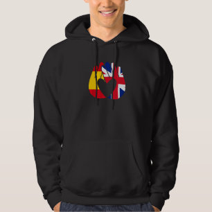 Verenigd Koninkrijk Spanje Vlaggenvriendschap Brot Hoodie