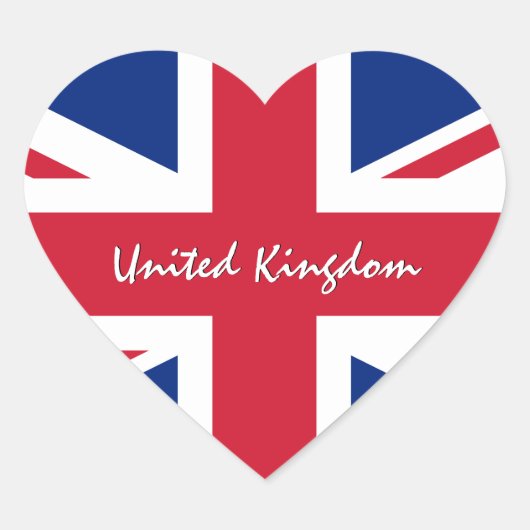 Verenigd Koninkrijk Sticker, Hart, liefde, Britse Hart Sticker (Voorkant)