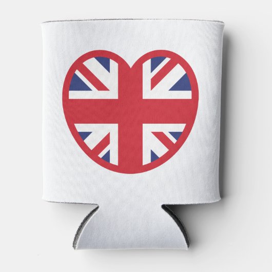 Verenigd Koninkrijk Union Jack Flag Heart Blikjeskoeler (Voorkant)