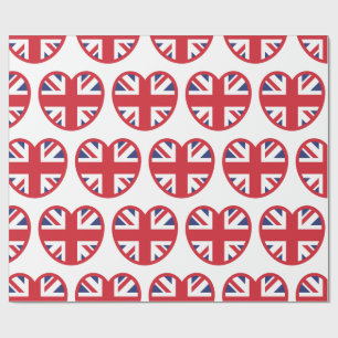 Verenigd Koninkrijk Union Jack Flag Heart Cadeaupapier