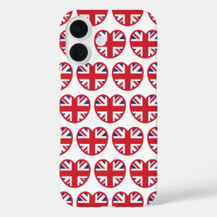 Verenigd Koninkrijk Union Jack Flag Heart iPhone 16 Hoesje