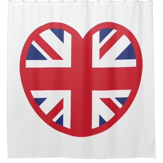Verenigd Koninkrijk Union Jack Flag Heart Douchegordijn (Voorkant)