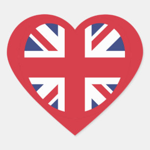 Verenigd Koninkrijk Union Jack Flag Heart Hart Sticker