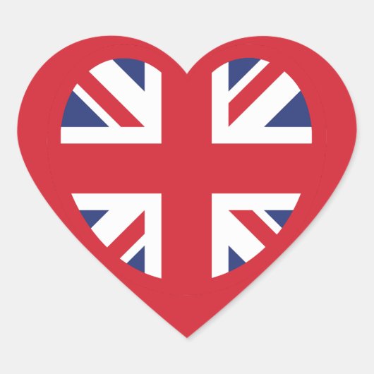 Verenigd Koninkrijk Union Jack Flag Heart Hart Sticker (Voorkant)