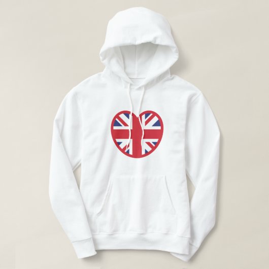 Verenigd Koninkrijk Union Jack Flag Heart Hoodie (Design voorkant)