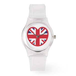 Verenigd Koninkrijk Union Jack Flag Heart Horloge