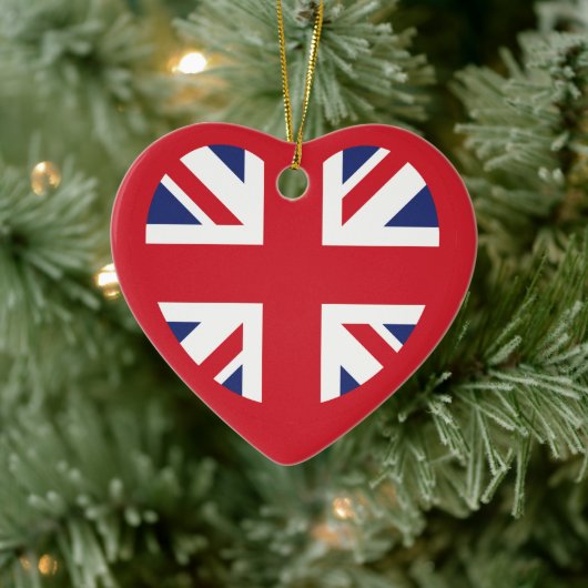 Verenigd Koninkrijk Union Jack Flag Heart Keramisch Ornament (Boom)