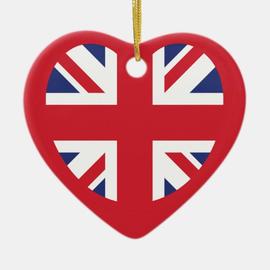 Verenigd Koninkrijk Union Jack Flag Heart Keramisch Ornament (Voorkant)