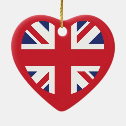 Verenigd Koninkrijk Union Jack Flag Heart Keramisch Ornament (Achterkant)