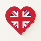 Verenigd Koninkrijk Union Jack Flag Heart Notitieboek (Achterkant)