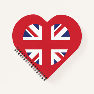 Verenigd Koninkrijk Union Jack Flag Heart Notitieboek