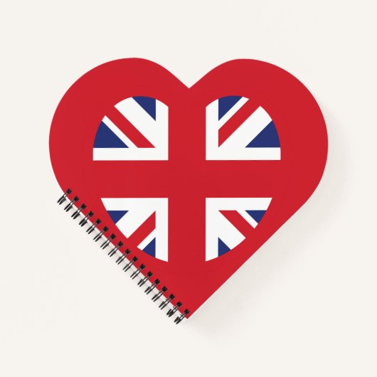 Verenigd Koninkrijk Union Jack Flag Heart Notitieboek (Voorkant)