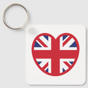 Verenigd Koninkrijk Union Jack Flag Heart Sleutelhanger