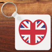 Verenigd Koninkrijk Union Jack Flag Heart Sleutelhanger (Voorkant)