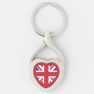 Verenigd Koninkrijk Union Jack Flag Heart Sleutelhanger