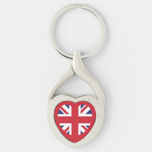 Verenigd Koninkrijk Union Jack Flag Heart Sleutelhanger (Voorkant)