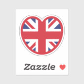 Verenigd Koninkrijk Union Jack Flag Heart Sticker (Vel)