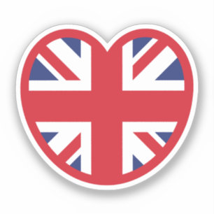 Verenigd Koninkrijk Union Jack Flag Heart Sticker
