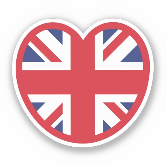 Verenigd Koninkrijk Union Jack Flag Heart Sticker (Voorkant)