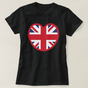 Verenigd Koninkrijk Union Jack Flag Heart T-shirt